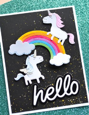 Poppystamps - Craft Kit - Whittle Rainbow Unicorn