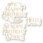 Poppystamps - Hot Foil Plate & Die Set - Birthday Wishes Poe Script