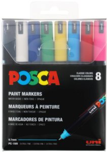 Posca - Paint Marker Set - PC-1MR Extra Fine - Basic (8 Colors)