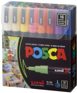 Posca - Paint Marker Set - PC-3M Fine - Basic (16 Colors)