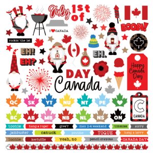 Photo Play - 12X12 Element Sticker Sheet - Gnome Calendar - Canada