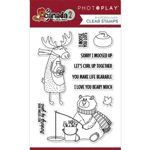 Photo Play - Clear Stamps - O Canada 2 - Moose & Bear