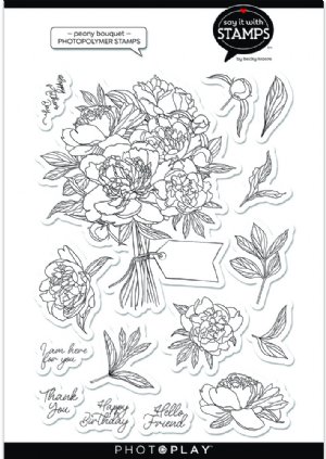 Say It With Stamps - Clear Stamp - Peony Bouquet