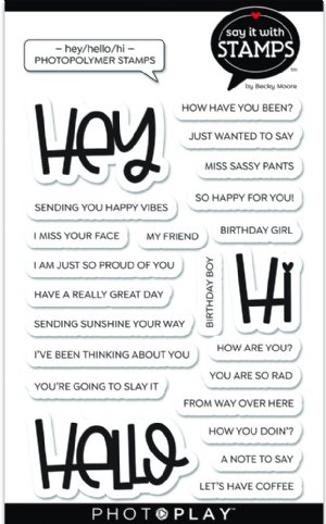Say It With Stamps - Clear Stamp - Word - Hey Hello Hi