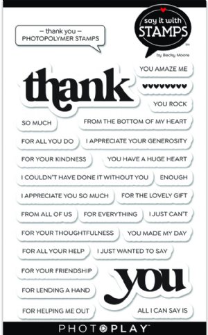 Say It With Stamps - Clear Stamps - Word - Thank You