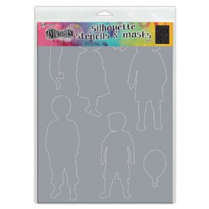 Dylusions - Stencil Silhouette - Grandkids