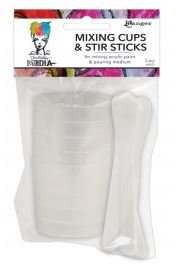 Dina Wakley Media - Mixing Cups and White Stir Sticks (5 each)