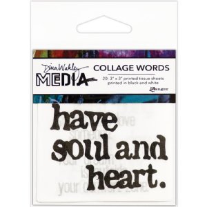 Dina Wakley Media - Collage Paper - Sayings and Sentiments