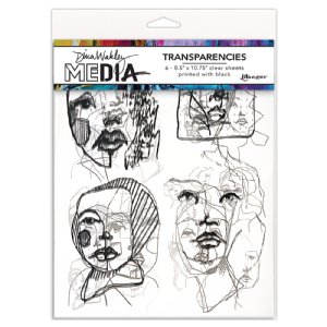 Ranger Ink - Dina Wakley Media - Transparencies - Abstract Portraits Set 2