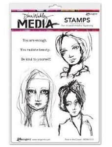 Dina Wakley Media - Cling Stamp -  Sketched Faces