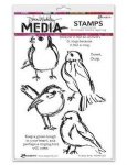 Dina Wakley Media - Cling Stamp - Scribbly Birds