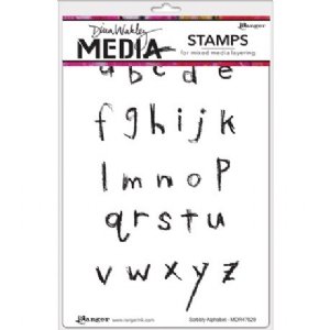 Dina Wakley Media - Cling Stamp -  Scribbly Alphabet