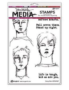 Dina Wakley Media - Cling Stamp - Strong Men