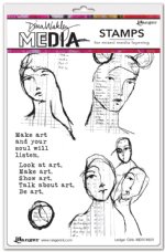 Dina Wakley MEdia - Cling Stamp - Ledger Girls