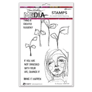 Dina Wakley MEdia - Cling Stamp - Be Obsessed