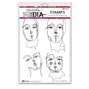 Dina Wakley MEdia - Cling Stamp - Church Doodles