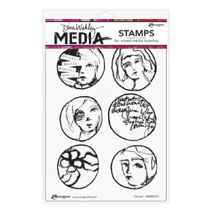 Ranger - Dina Wakley MEdia Cling Stamp - Circled