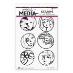 Ranger - Dina Wakley MEdia Cling Stamp - Circled