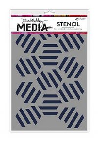 Dina Wakley Media - Stencils - Fractured Hexagons