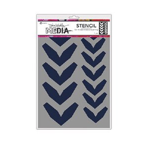 Dina Wakley Media - Stencils - Large Fractured Chevrons