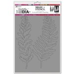 Dina Wakley MEdia - Stencil - Curly Frond Mask