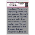 Dina Wakley MEdia - Stencil - Mantras