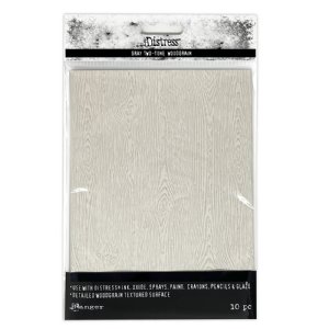 Tim Holtz - Distress 5X7 Woodgrain Cardstock - Light Grey