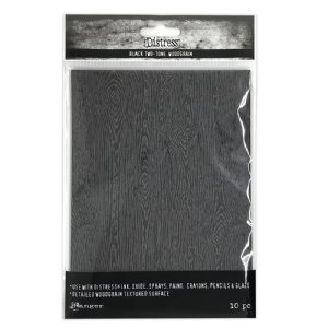 Tim Holtz - Distress 5X7 Woodgrain Cardstock, Halloween Black