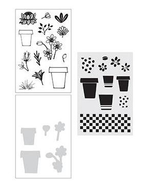 Make Art - Stamp Die Stencil Set - Flower Pot