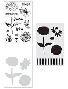 Make Art - Stamp Die Stencil Set - Flowers Say It All