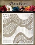 Paper Rose  - Stencil - Patterned Waves