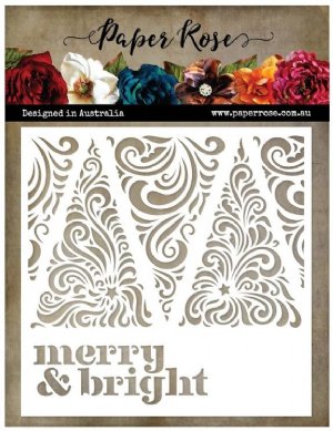 Paper Rose - Stencil - Merry & Bright