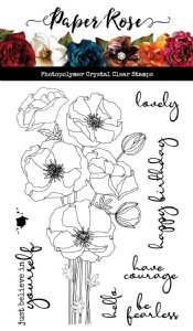 Paper Rose - Clear Stamp - Modern Poppies
