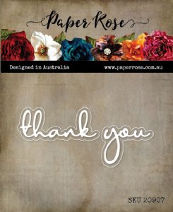 Paper Rose - Dies - Thank You Fine Script Layered