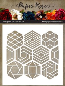 Paper Rose - Stencil - Geo Hexies
