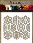 Paper Rose - Stencil - Geo Hexies