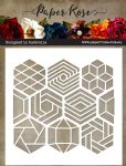 Paper Rose - Stencil - Geo Hexies
