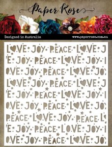 Paper Rose - Stencil - Peace Love Joy