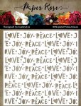 Paper Rose - Stencil - Peace Love Joy