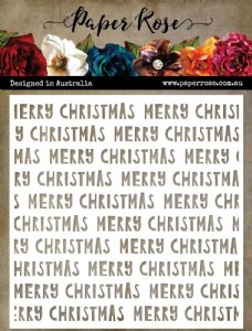 Paper Rose - Stencil - Wonky Merry Christmas Text