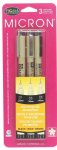 Pigma - Micron Pen Set - Black (3pc - sizes 01,03,06) 