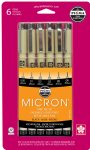 Sakura - Pigma Micron Pen Set - Black (6 pc)