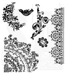 Tim Holtz Stamp - Cling Stamp - Floral Tattoo