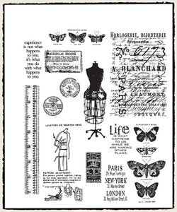 Tim Holtz Stamp - Cling - Attic Treasures