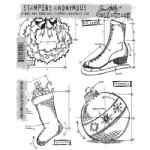 Tim Holtz Stamp - Cling - Christmas Blueprint 2