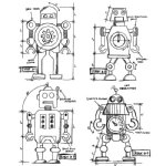 Tim Holtz Stamp - Cling - Robot Blueprint