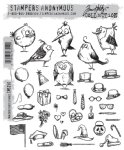 Tim Holtz Stamp - Cling - Mini Bird Crazy & Things