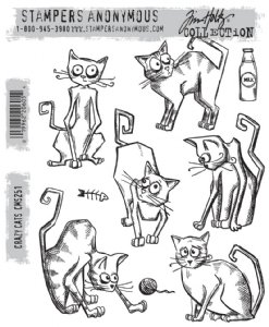 Tim Holtz Stamp - Cling - Crazy Cats