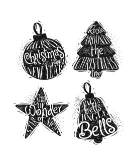 Tim Holtz Stamp - Cling Stamp - Carved Christmas 2