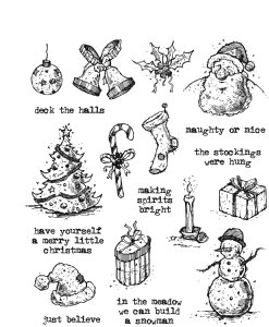 Tim Holtz Stamp - Cling - Tattered Christmas